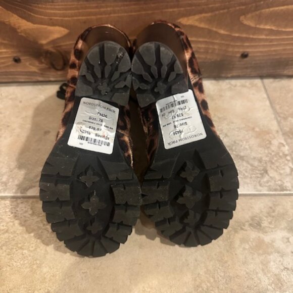 Aldo Bodelva Lace-Up Leopard Hi Ankle Boots High Chunk Heal Sz 7 - NWT - Picture 8 of 8